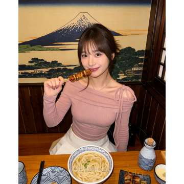 反領單綁帶露肩上衣